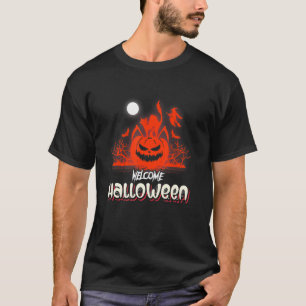 Cat And Witch Hat Halloween T-Shirt