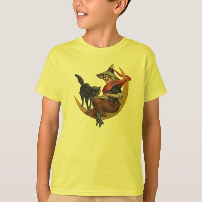 Cat and Witch T-Shirt (Front)