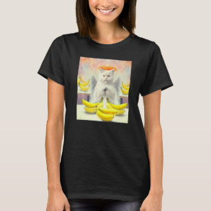 Cat angel artwork meow kitty portrait cute banana T-Shirt
