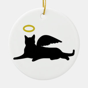Cat Angel Ceramic Tree Decoration