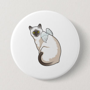 Cat Angel wings 7.5 Cm Round Badge