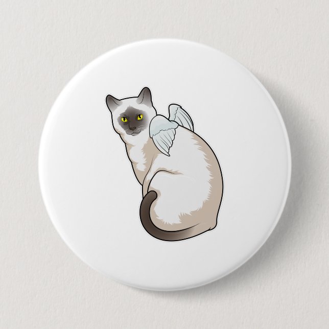 Cat Angel wings 7.5 Cm Round Badge (Front)