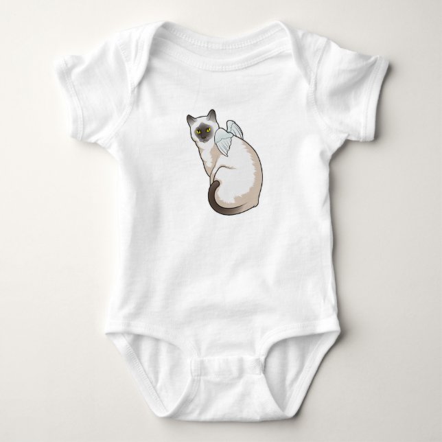 Cat Angel wings Baby Bodysuit (Front)