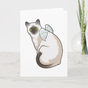 Cat Angel wings Card
