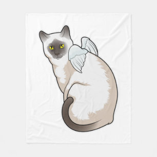 Cat Angel wings Fleece Blanket