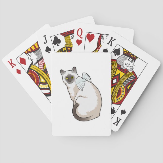 Cat Angel wings Playing Cards (Back)