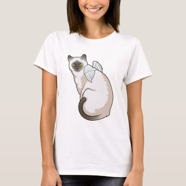 Cat Angel wings T-Shirt (Front)