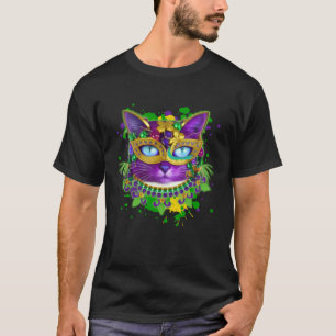Cat Animal Cute Mardi Gras Jester Madri gras Cat T-Shirt