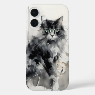 Cat Animal Ink Painting iPhone 16 Case