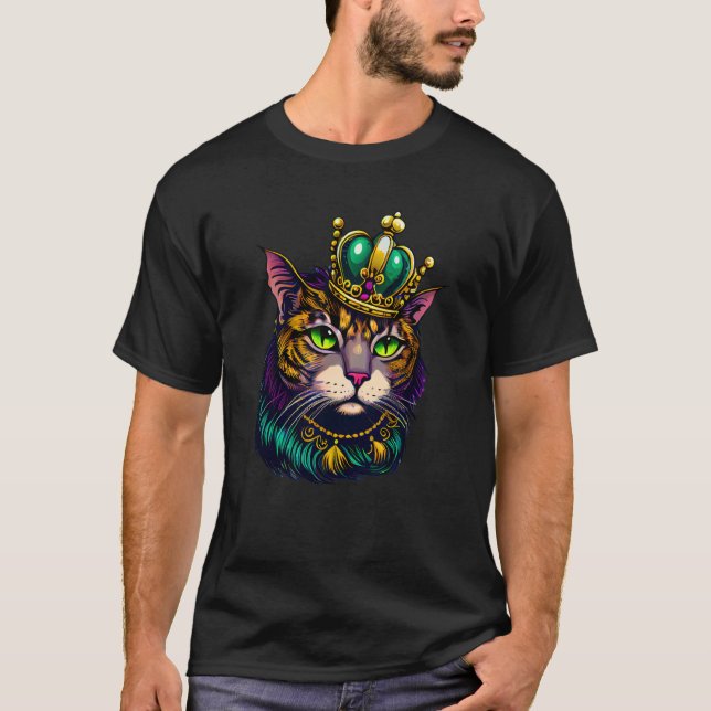 Cat Animal Mardi Gras Carnival Jester Cat Mardi Gr T-Shirt (Front)