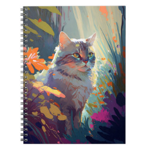 Cat Animal Portrait Painting Wildlife Outdoors Art Notebook