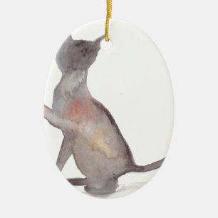 Cat animal watercolor kitten cute kitty ceramic tree decoration