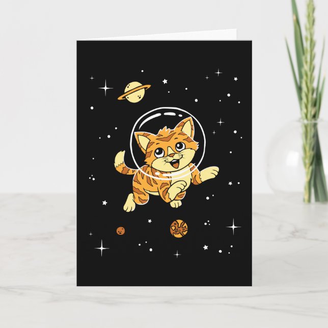 Cat Animals In Space Card (Front)
