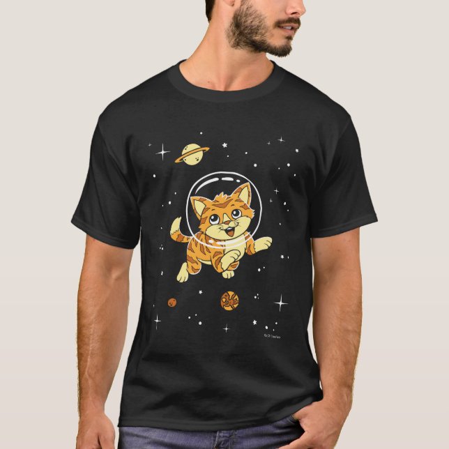 Cat Animals In Space T-Shirt (Front)