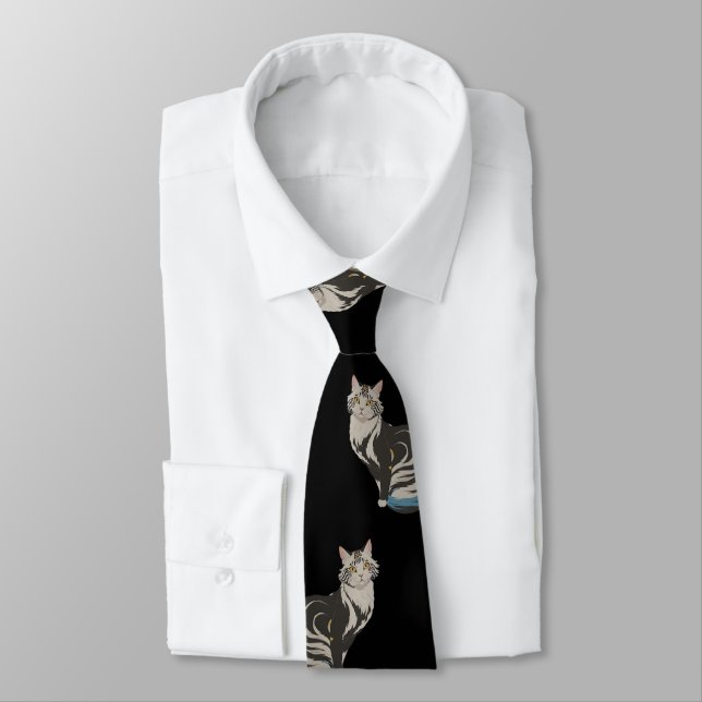 Cat Anime Style Cute  Tie (Tied)