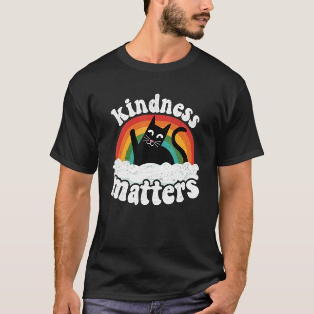 Cat Anti Bullying Rainbow Kindness Matters Sped Te T-Shirt (Front)