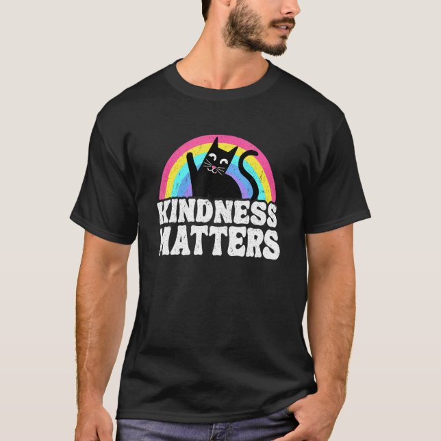 Cat Anti Bullying Rainbow Kindness Matters Sped Te T-Shirt (Front)