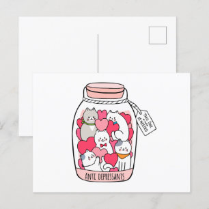 Cat Antidepressant Funny Cat Lover Gift Postcard