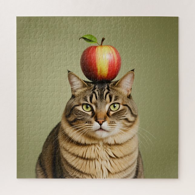 Cat Apple Jigsaw Puzzle (Vertical)