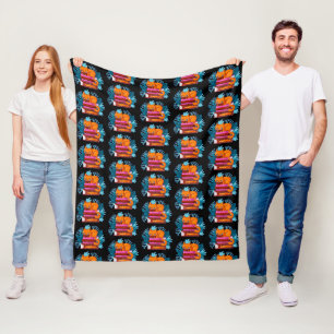Cat Approved Books Pattern Fleece Blanket