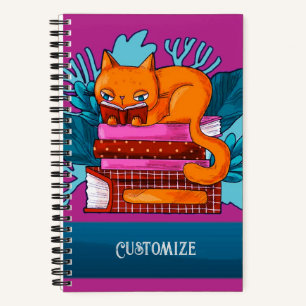 Cat Approved Books Pink Custom Notebook