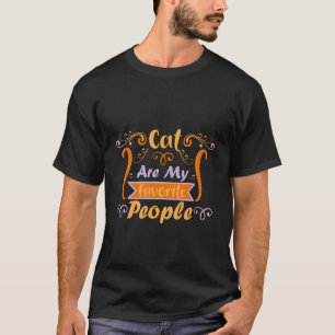 Cat Are My Favorite People Vintage Kitty Flower Ki T-Shirt