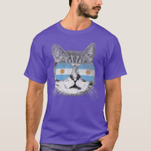 Cat  Argentina Flag Country Retro Funny Men Gift T-Shirt