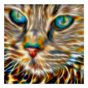 Cat Art 20" x 20", Poster Paper (Semi-Gloss)