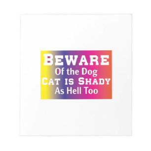 Cat Art Beware Of The Dog Notepad