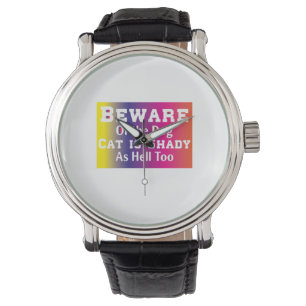 Cat Art Beware Of The Dog Watch