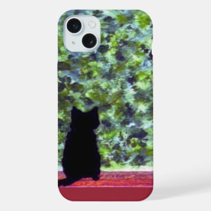 Cat Art Black Cat Bird Watching! iPhone 15 Plus Case