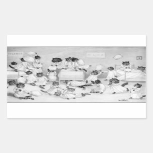 Cat Art by Louis Wain 1900 Rectangular Sticker