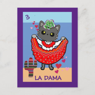 Cat Art Card, The Dancing Lady, Postcard