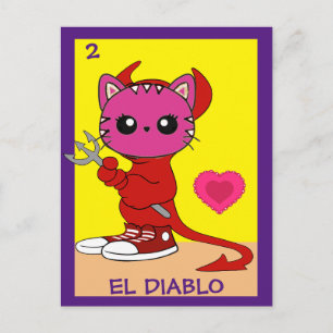 Cat Art Card, The Devil, Postcard