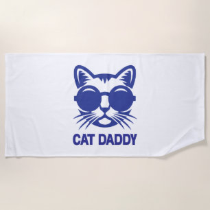 Cat Art Cat Daddy Beach Towel