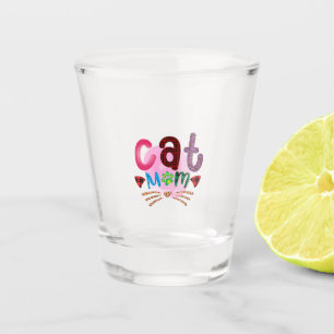 Cat Art Cat Mom_2 Shot Glass