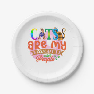 Cat Art Cats Are My Favorite People Paper Plate
