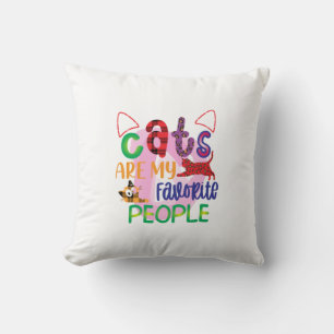 Cat Art Cats Are My Favourite People_2 Cushion