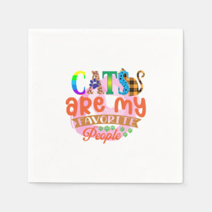Cat Art Cats Are My Favourite People Napkin