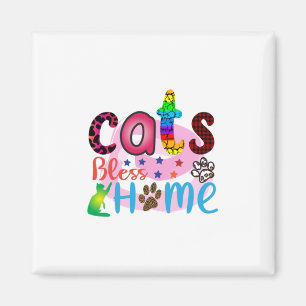 Cat Art Cats Bless Home_2 Magnet