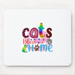 Cat Art Cats Bless Home_2 Mouse Mat