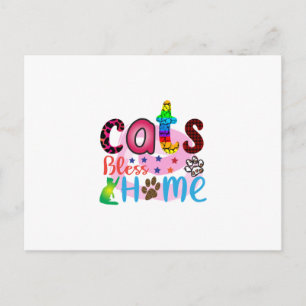 Cat Art Cats Bless Home_2 Postcard