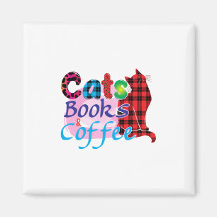 Cat Art Cats Books Coffee_2 Magnet