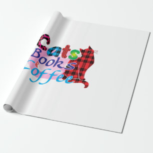 Cat Art Cats Books Coffee_2 Wrapping Paper
