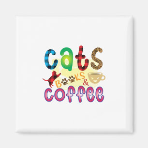 Cat Art Cats Books Coffee Magnet