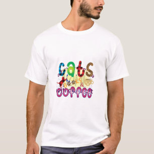 Cat Art Cats Books Coffee T-Shirt