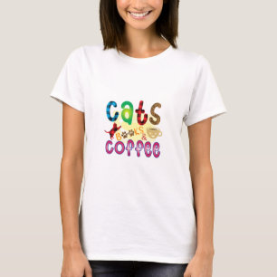 Cat Art Cats Books Coffee T-Shirt