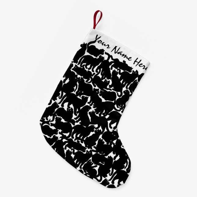 Cat Art Christmas Stocking Customised Cat Stocking (Front (Hanging))
