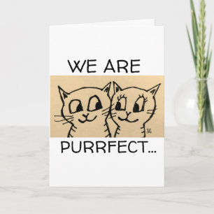 CAT ART COUPLE ROMANTIC CARD