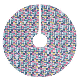 Cat Art   Cute Cat Faces Brushed Polyester Tree Skirt